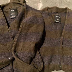 Rvca dad & son matching cardigan sweaters adult small & youth large